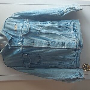 Vintage Distressed Harley Davidson Jean Jacket 100% Cotton